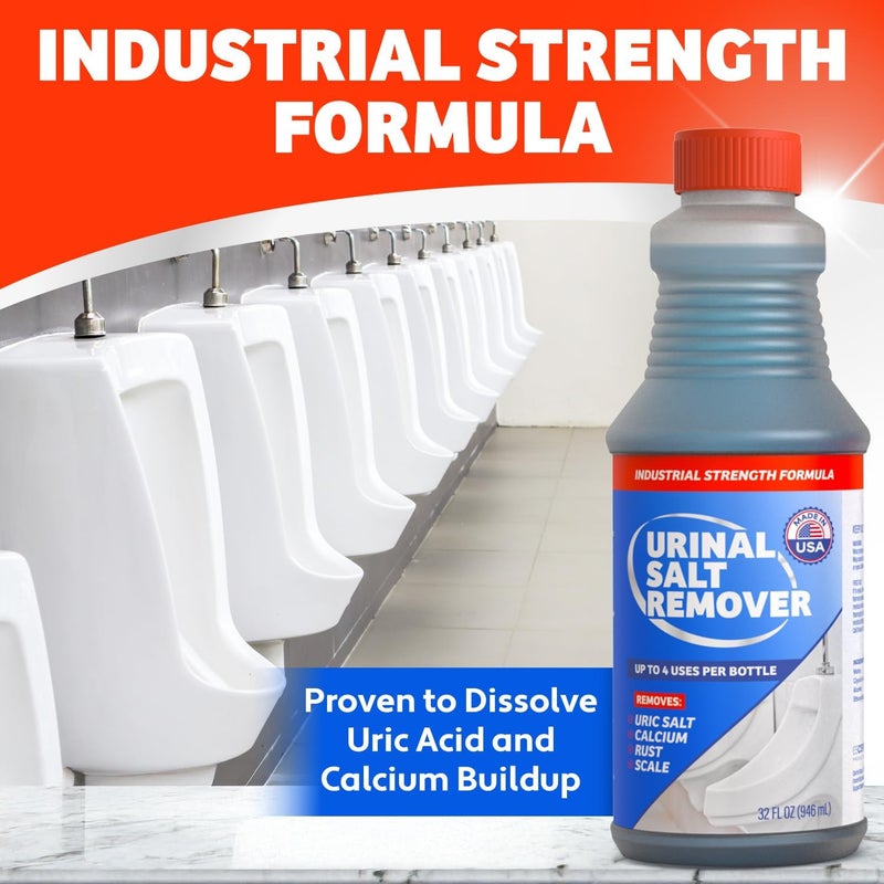 Escentile Commercial-Grade Urinal Salt Remover – Made in the USA – Odor Neutralizing Urinal Cleaner for Salt, Calcium, Rust and Scale Build-Up – Safe For All Plumbing – 32 fl oz - Image 2